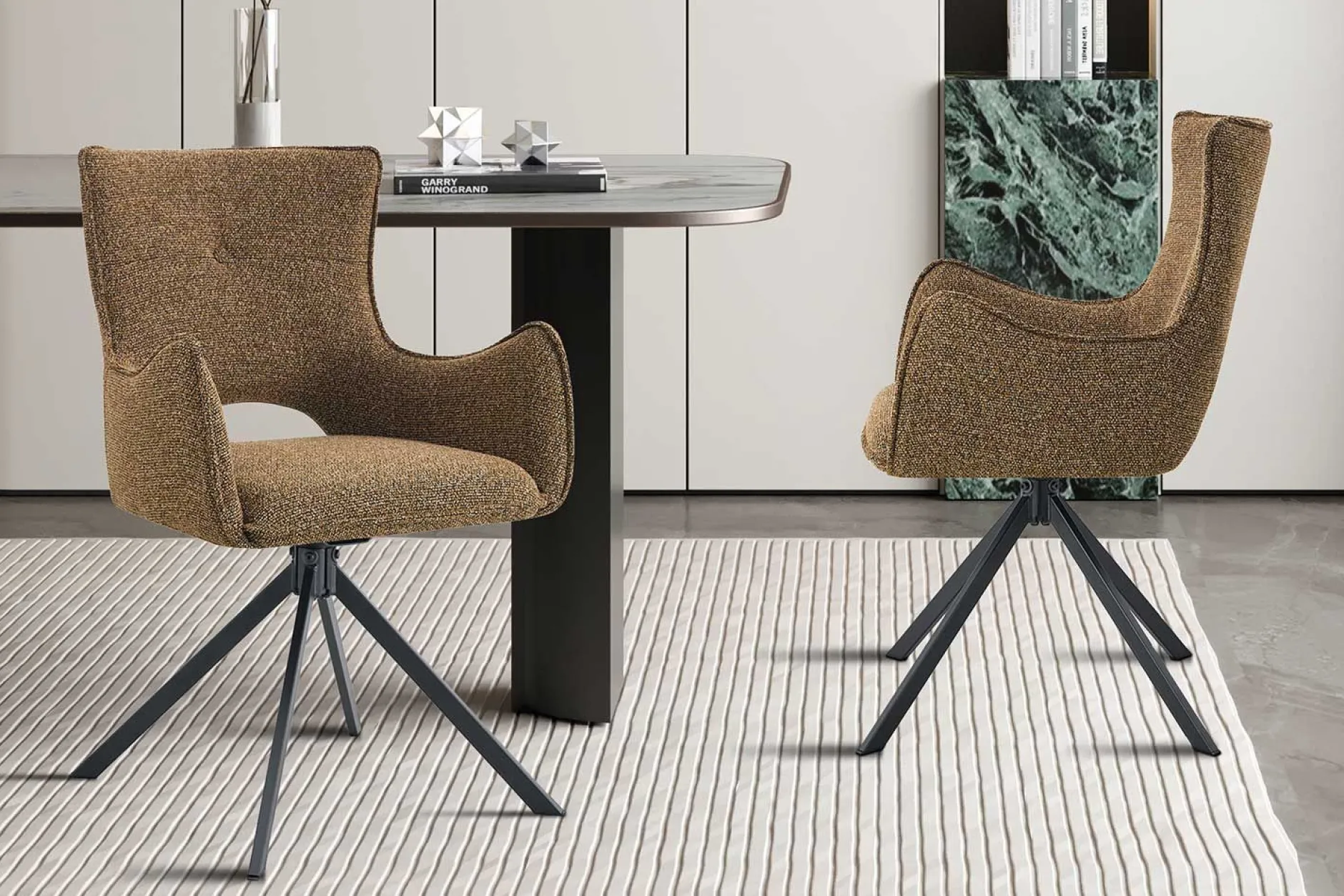 Esszimmerstuhl Billy - 58x60x88cm - drehbar - Rost