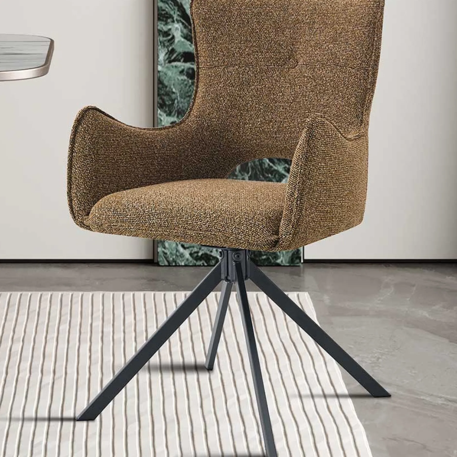 Esszimmerstuhl Billy - 58x60x88cm - drehbar - Rost