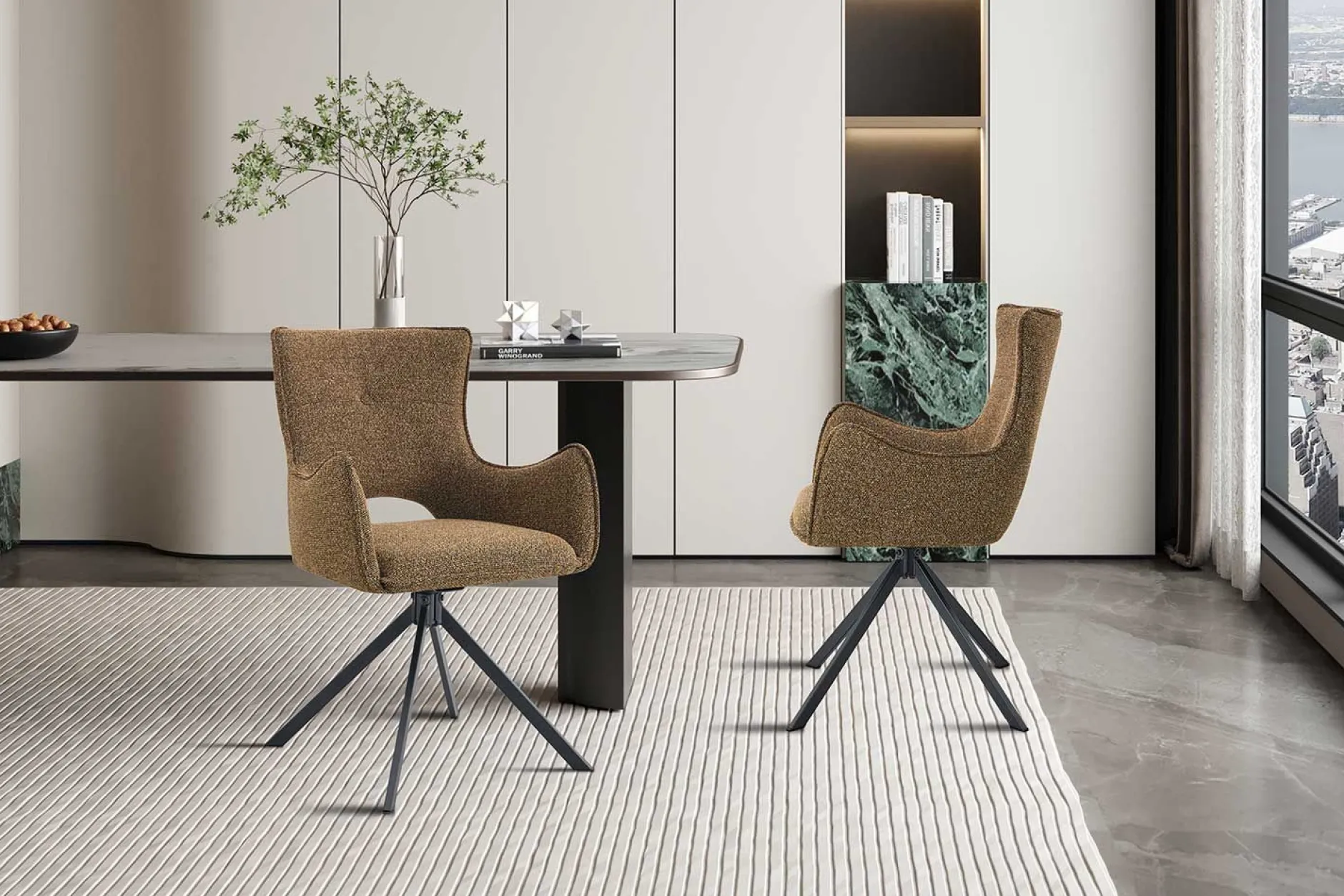 Esszimmerstuhl Billy - 58x60x88cm - drehbar - Rost