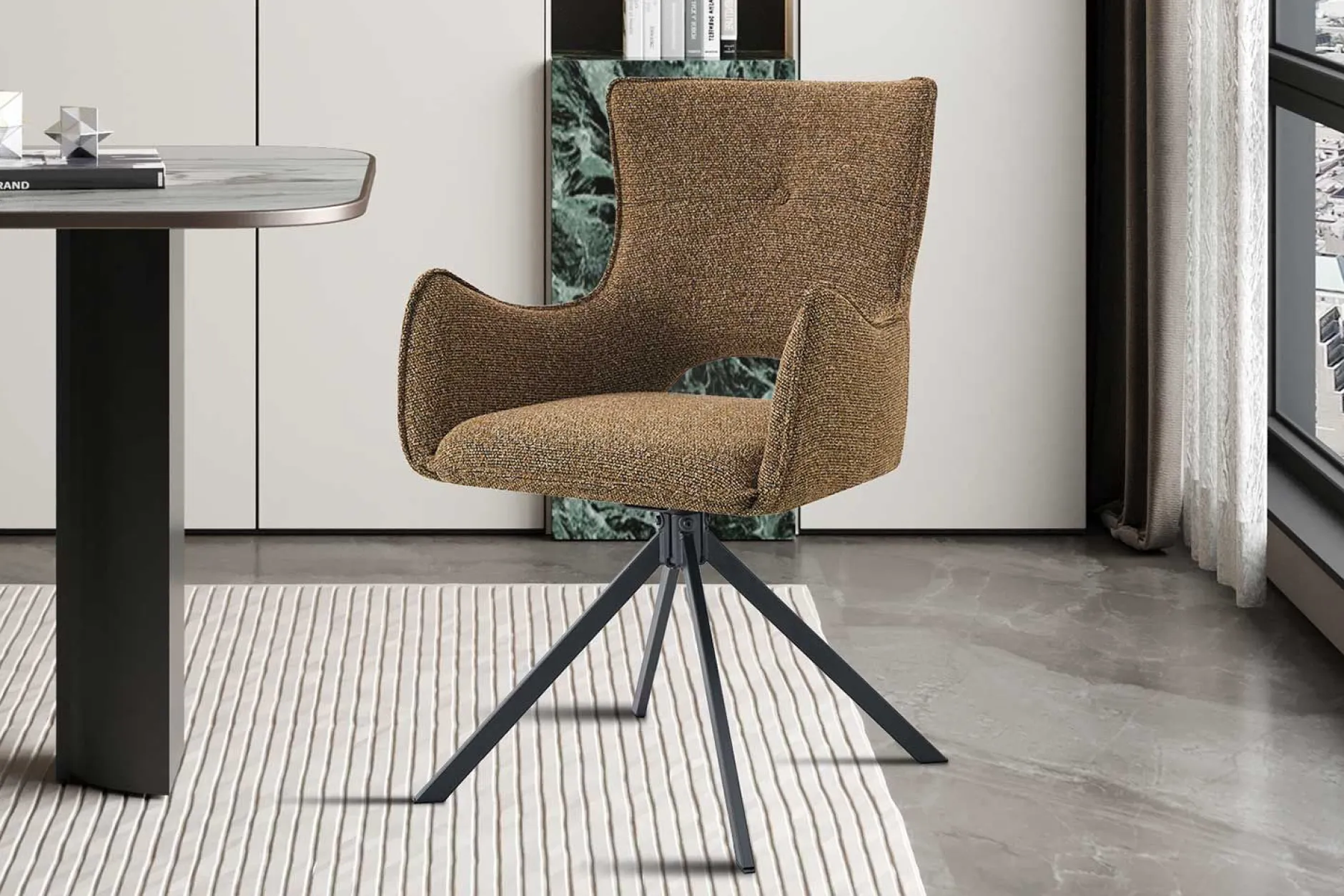 Esszimmerstuhl Billy - 58x60x88cm - drehbar - Rost