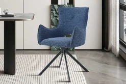 Esszimmerstuhl Billy - 58x60x88cm - drehbar - blau