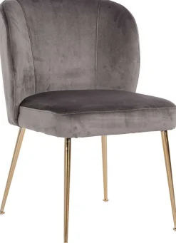 Esszimmerstuhl Cannon velvet - grau/gold