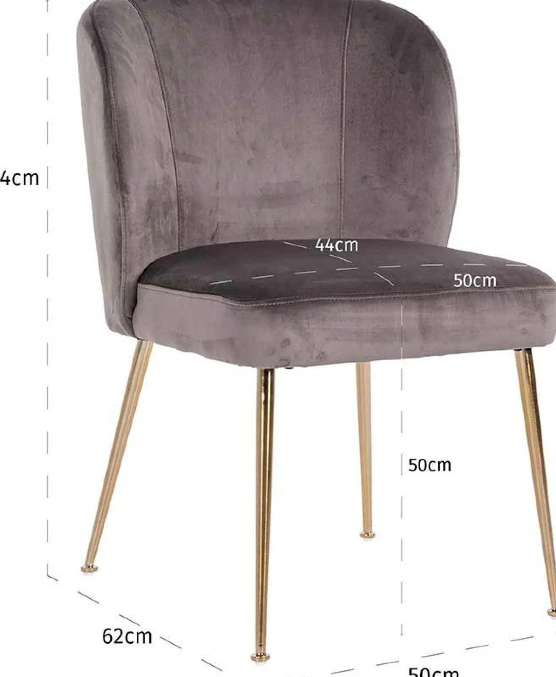 Esszimmerstuhl Cannon velvet - grau/gold