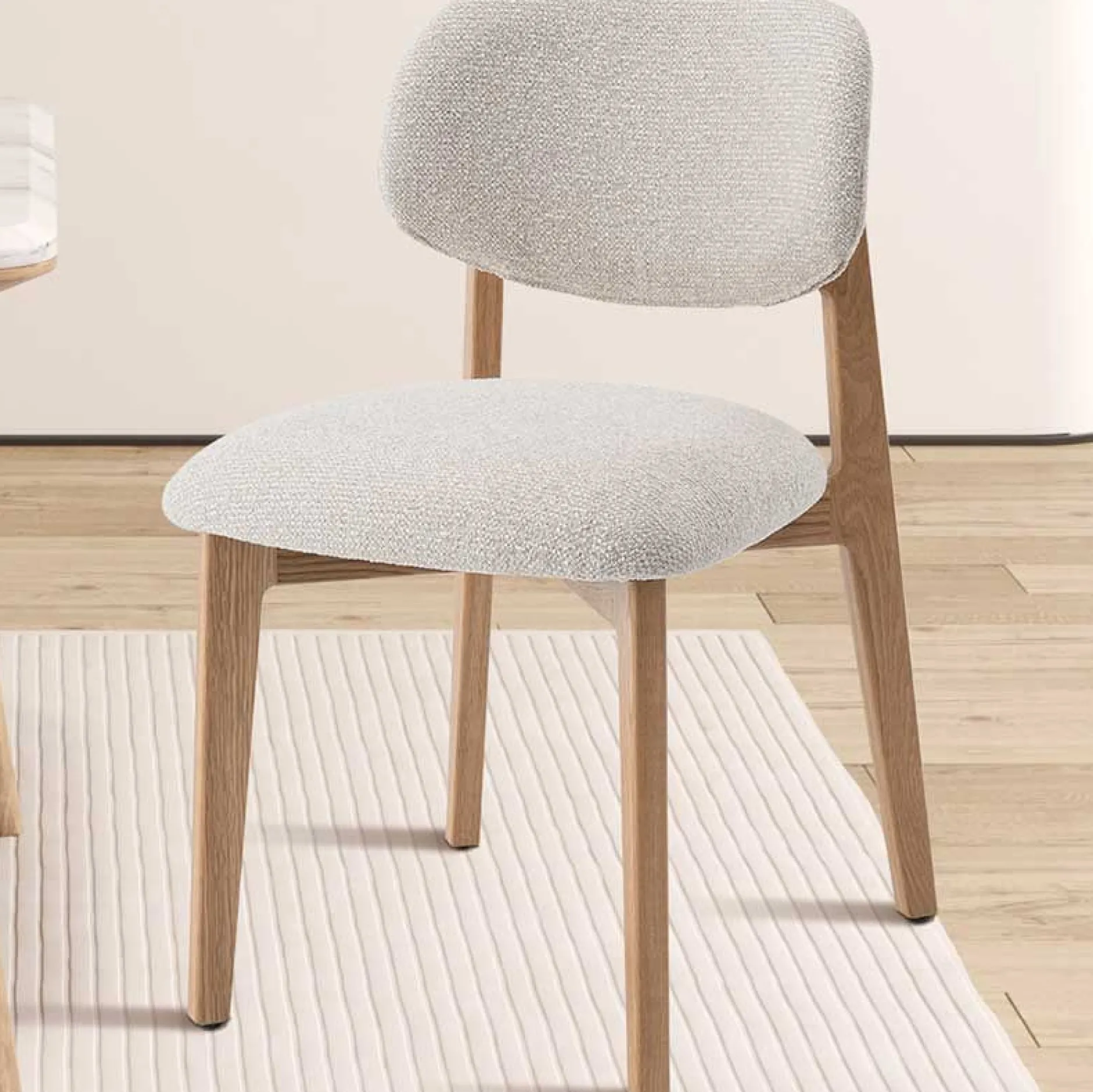 Esszimmerstuhl Carmen - 48x59x83,5cm - Eiche massiv/beige Stoff