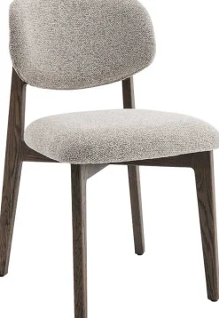 Esszimmerstuhl Carmen - 48x59x83,5cm - Räuchereiche/beiger Stoff