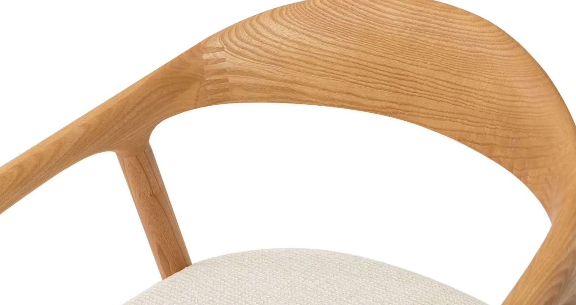 Esszimmerstuhl Claire - 57x66x74cm - beige Stoff/Essenholz