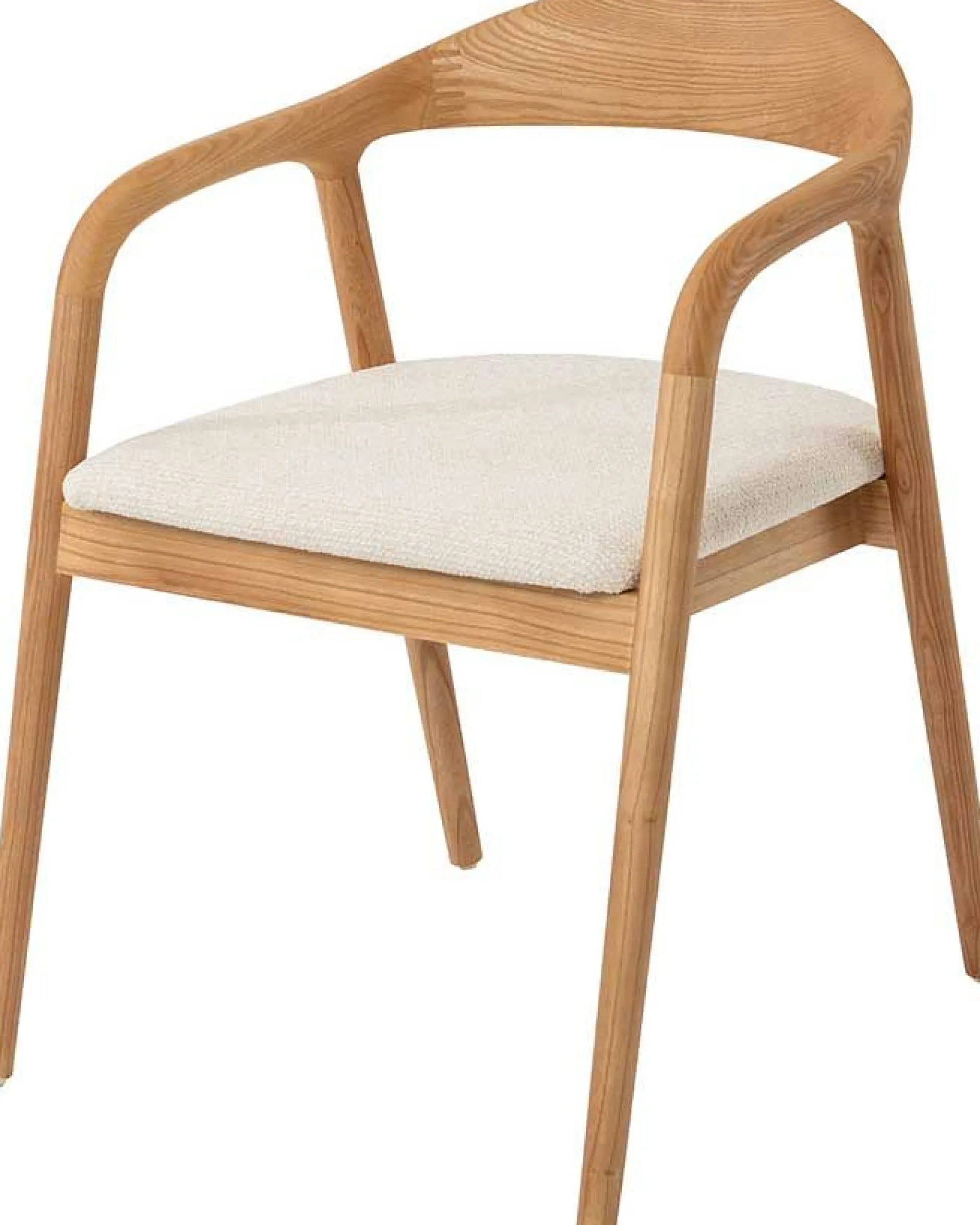 Esszimmerstuhl Claire - 57x66x74cm - beige Stoff/Essenholz