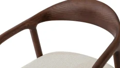 Esszimmerstuhl Claire - 57x66x74cm - beige Stoff/Walnuss