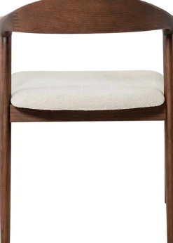 Esszimmerstuhl Claire - 57x66x74cm - beige Stoff/Walnuss