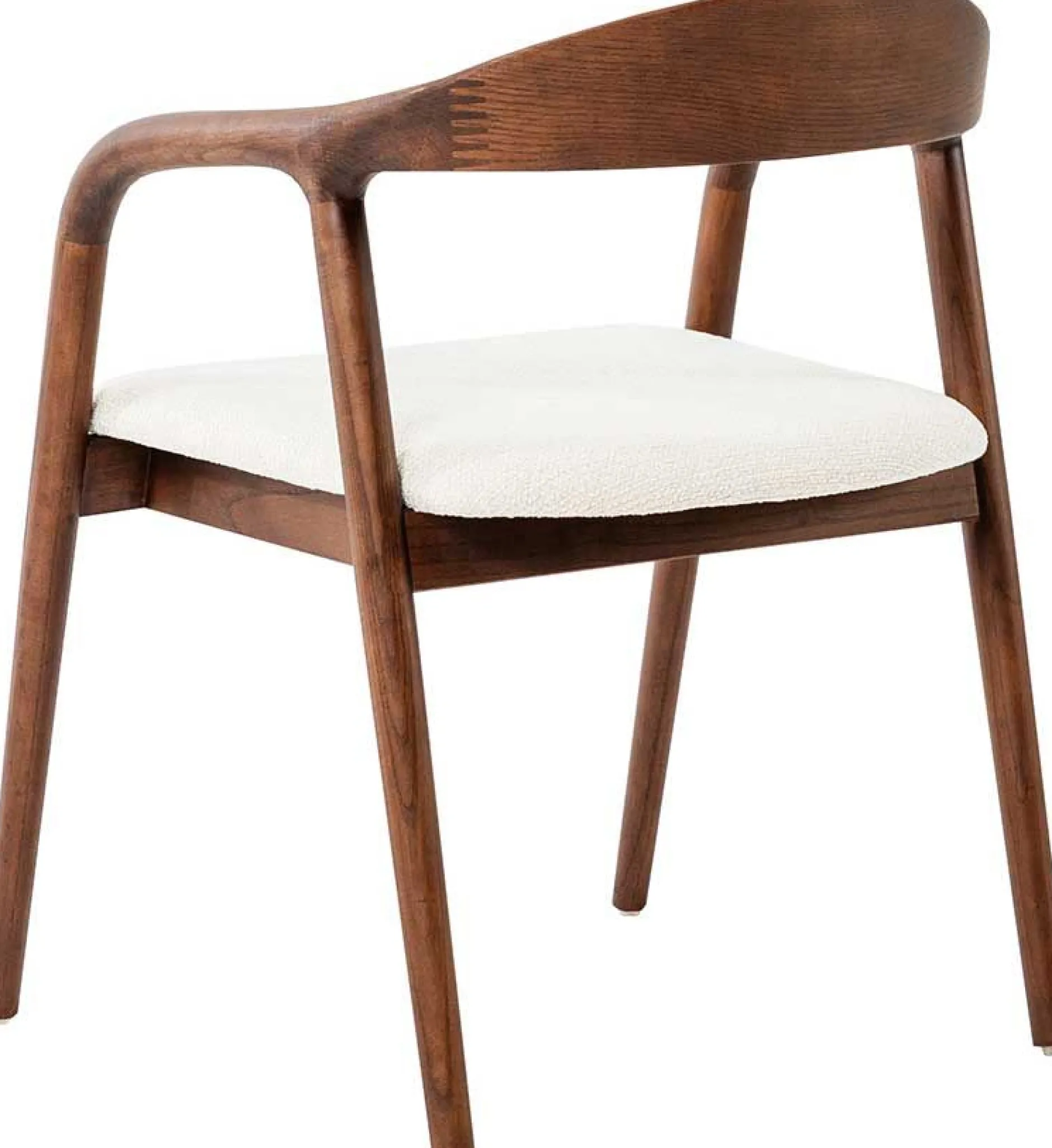 Esszimmerstuhl Claire - 57x66x74cm - beige Stoff/Walnuss