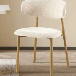 Esszimmerstuhl Coco - 53x52x78cm - Metall/beiger Stoff