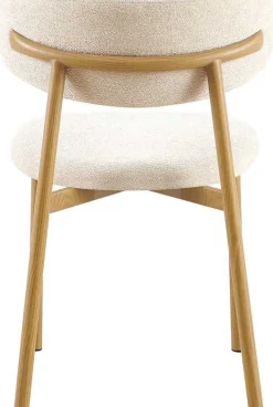 Esszimmerstuhl Coco - 53x52x78cm - Metall/beiger Stoff