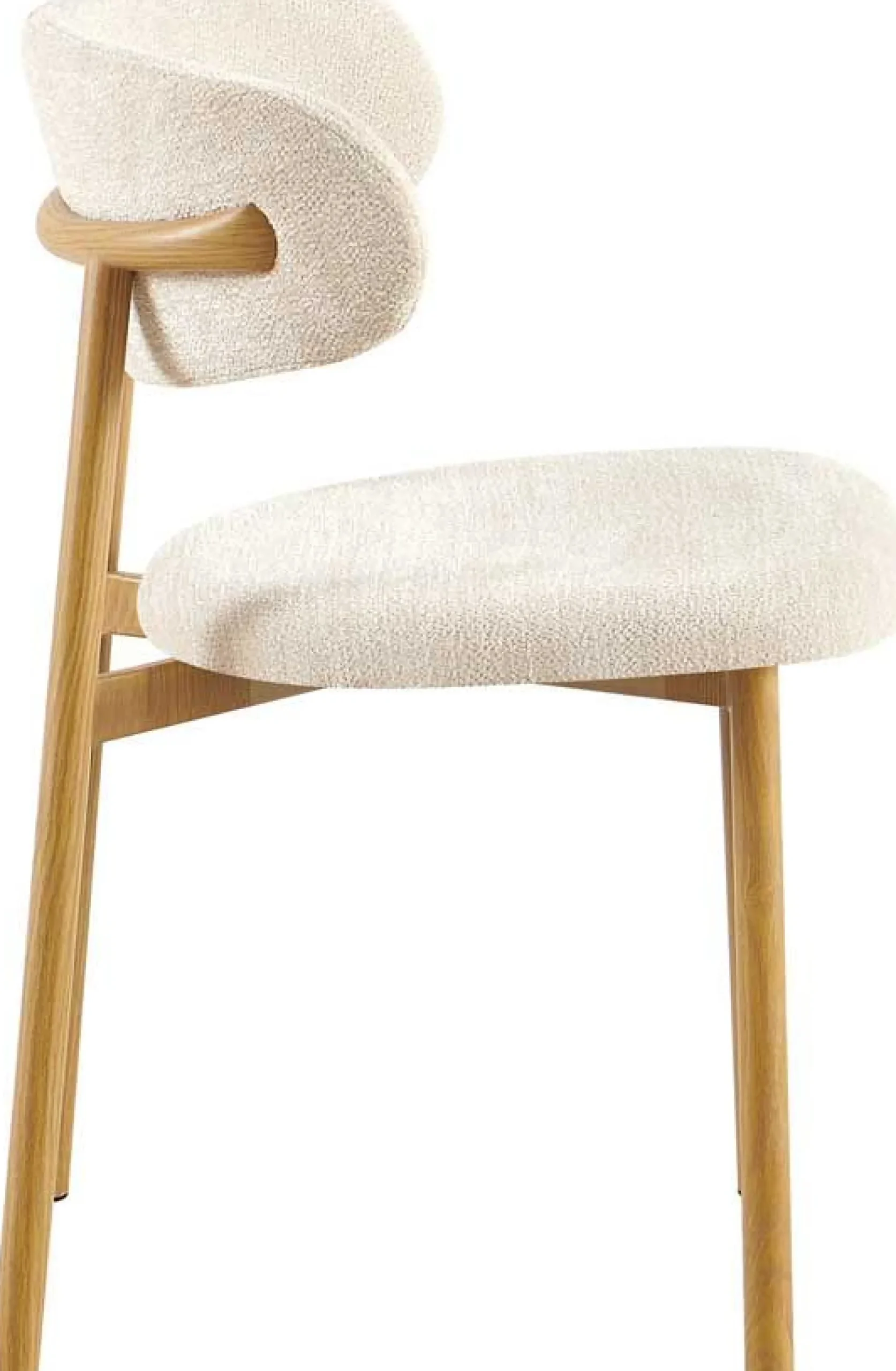 Esszimmerstuhl Coco - 53x52x78cm - Metall/beiger Stoff