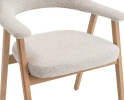 Esszimmerstuhl Coralie - 64x59.5x83cm - Eiche massiv/beige Stoff