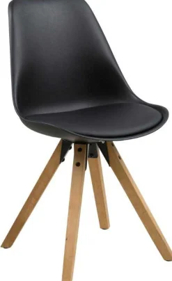 Esszimmerstuhl Dima - in Lederoptik - schwarz/ braun