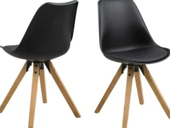 Esszimmerstuhl Dima - in Lederoptik - schwarz/ braun