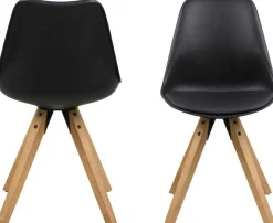 Esszimmerstuhl Dima - in Lederoptik - schwarz/ braun