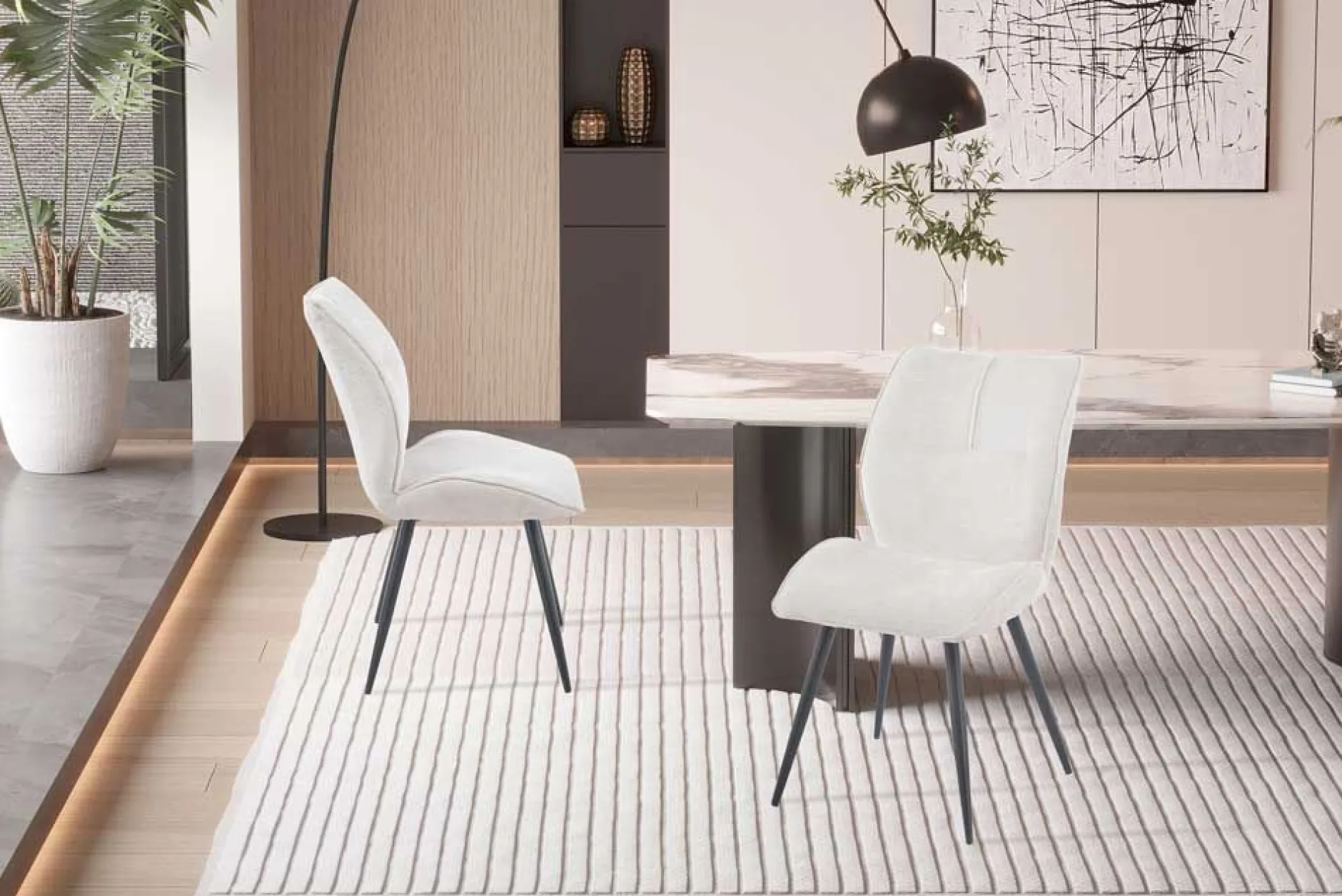 Esszimmerstuhl Faye - 49x65x89cm - ecru