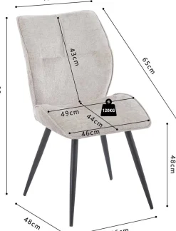 Esszimmerstuhl Faye - 49x65x89cm - sand