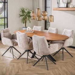 Esszimmerstuhl Lungo - 66x67x90cm - drehbar - sand