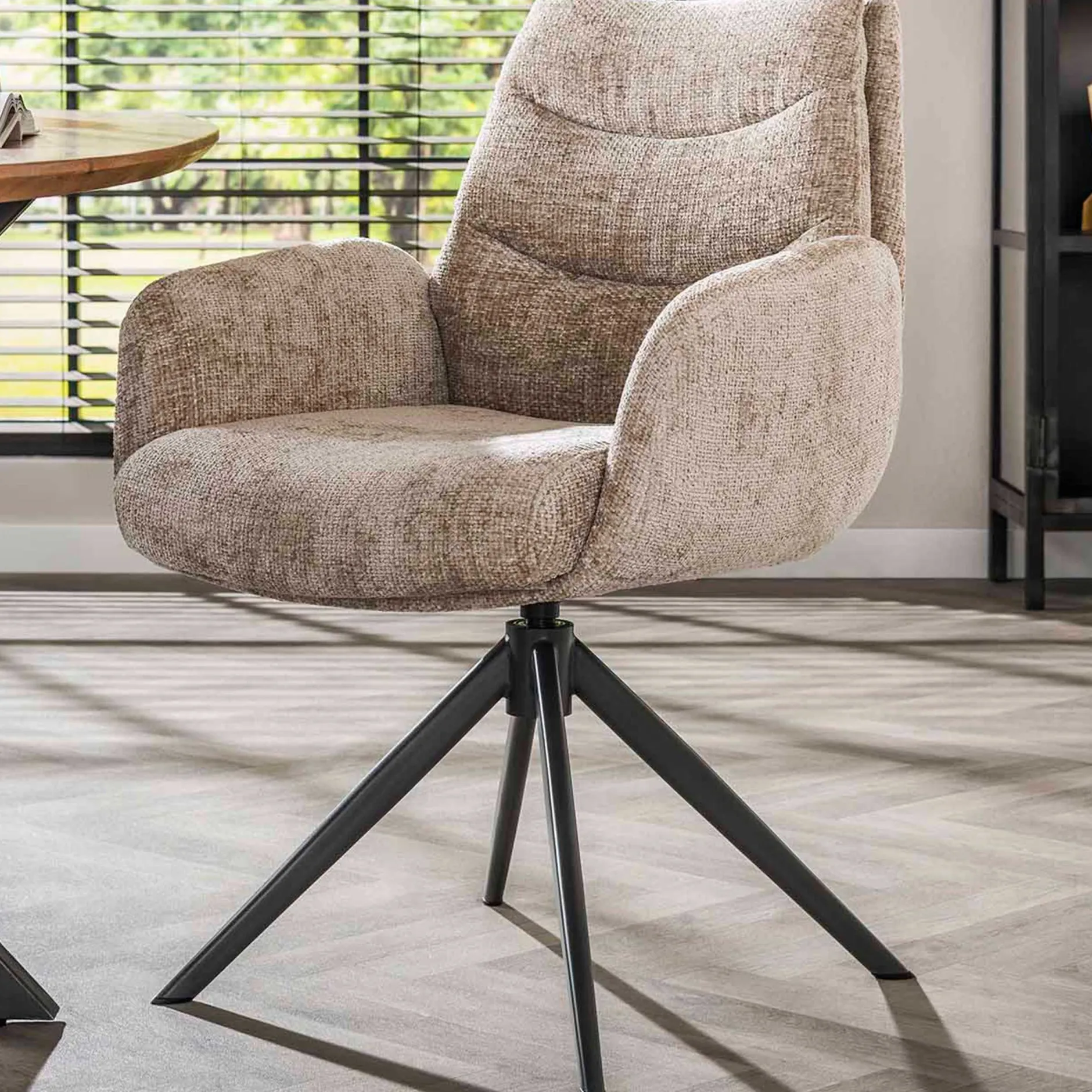 Esszimmerstuhl Lungo - 66x67x90cm - drehbar - sand