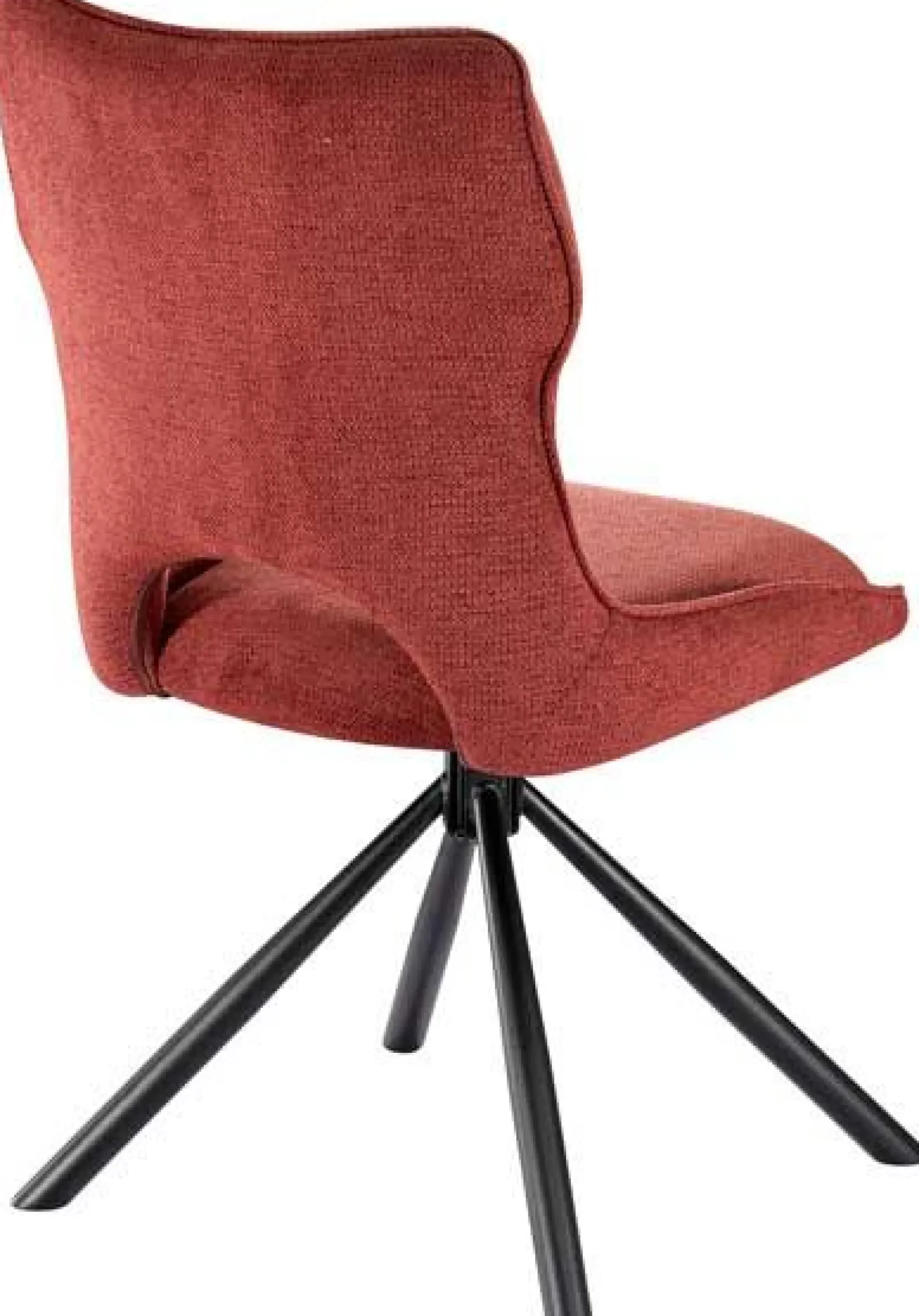 Esszimmerstuhl Morris - 48x59.5x90cm - drehbar - roter Stoff
