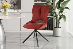 Esszimmerstuhl Morris - 48x59.5x90cm - drehbar - roter Stoff