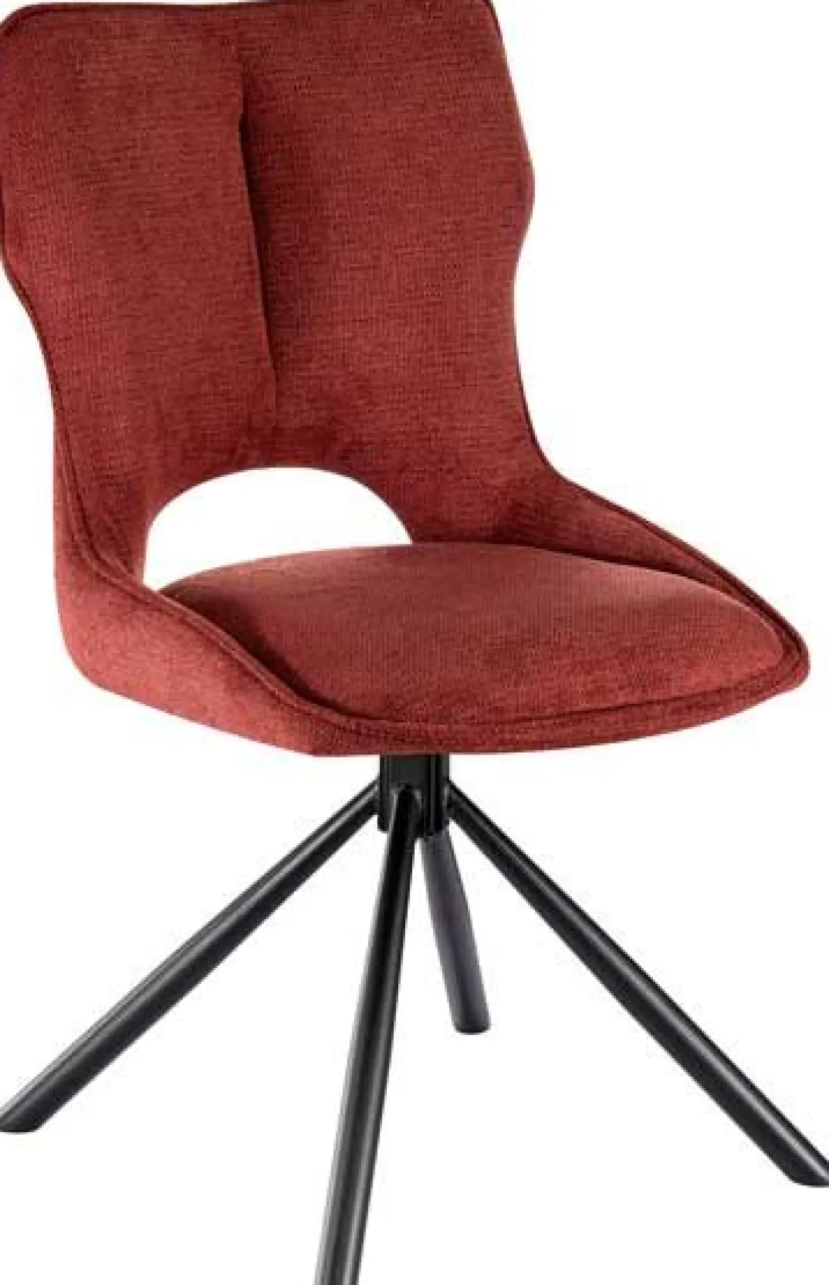 Esszimmerstuhl Morris - 48x59.5x90cm - drehbar - roter Stoff