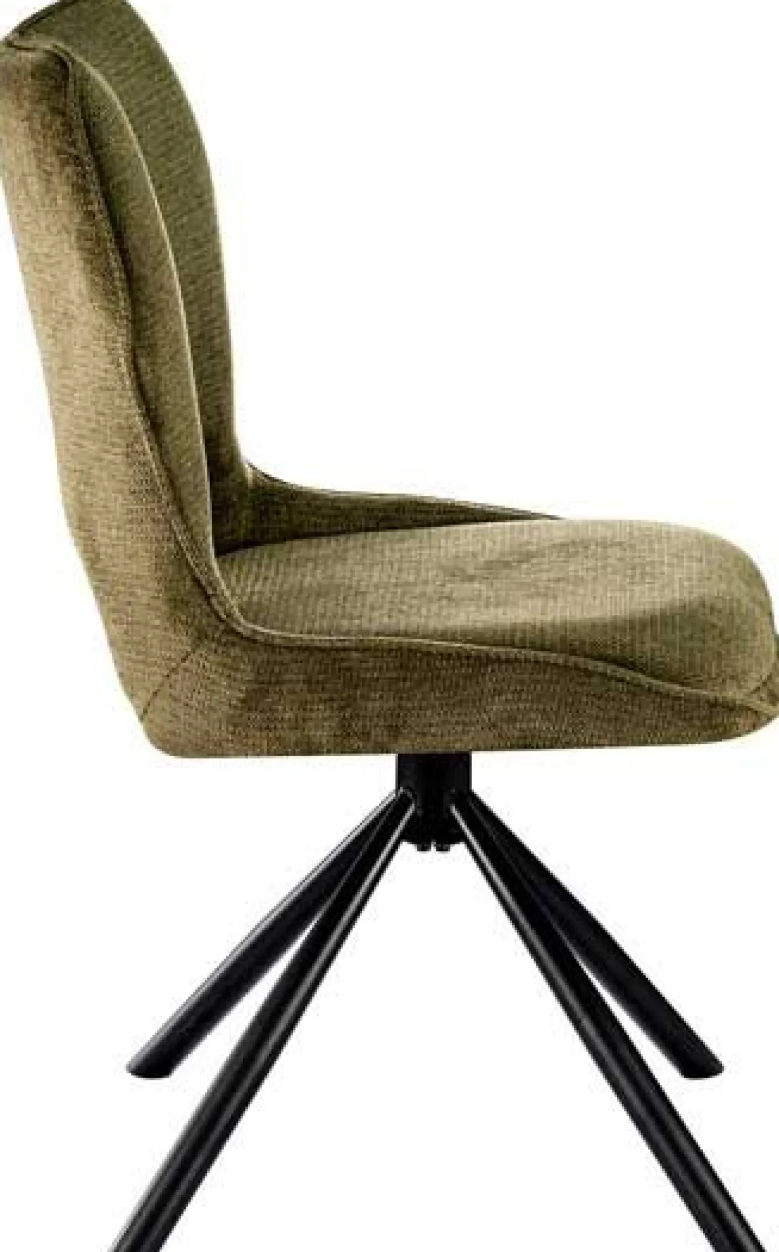 Esszimmerstuhl Morris - 48x59.5x90cm - drehbar - grüner Stoff