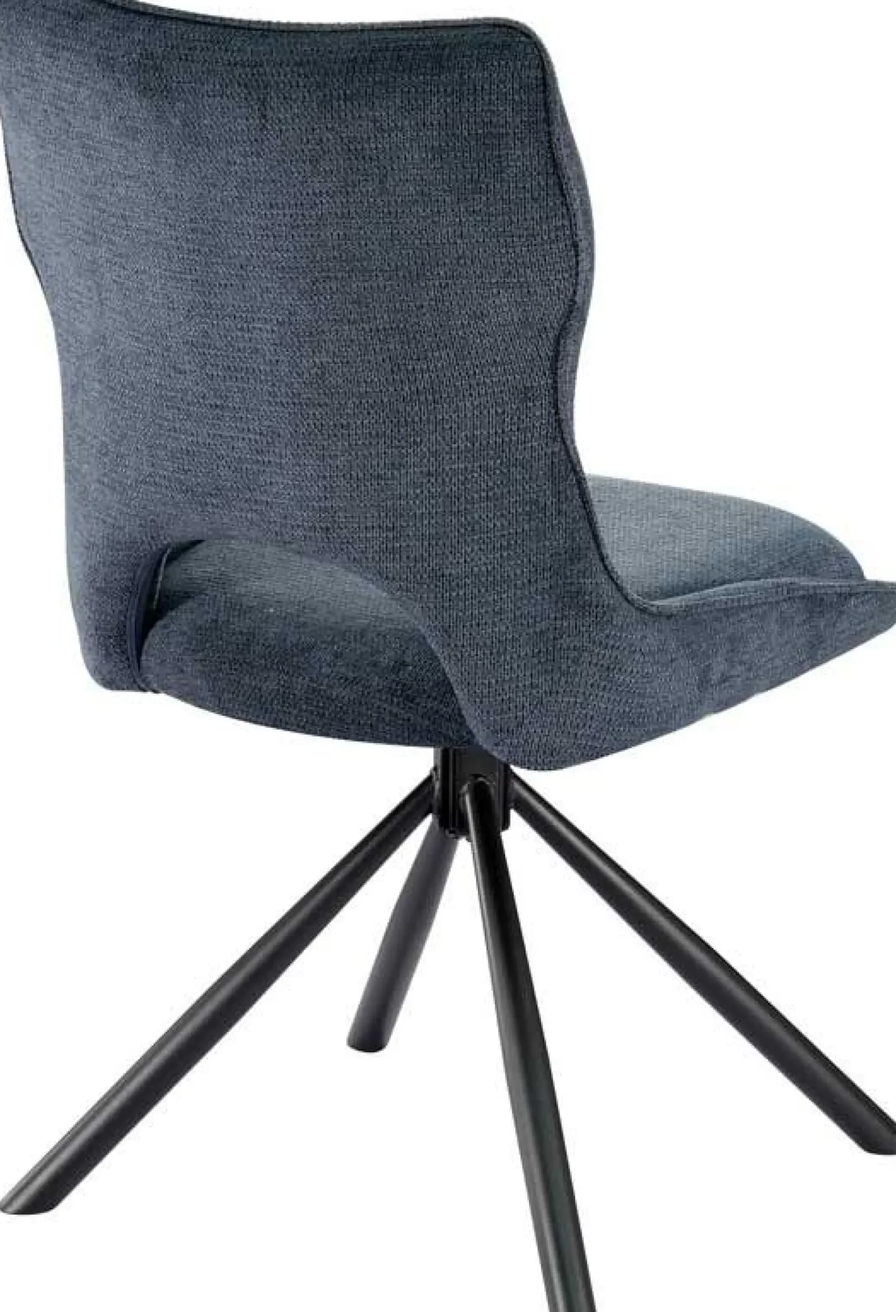 Esszimmerstuhl Morris - 48x59.5x90cm - drehbar - blauer Stoff