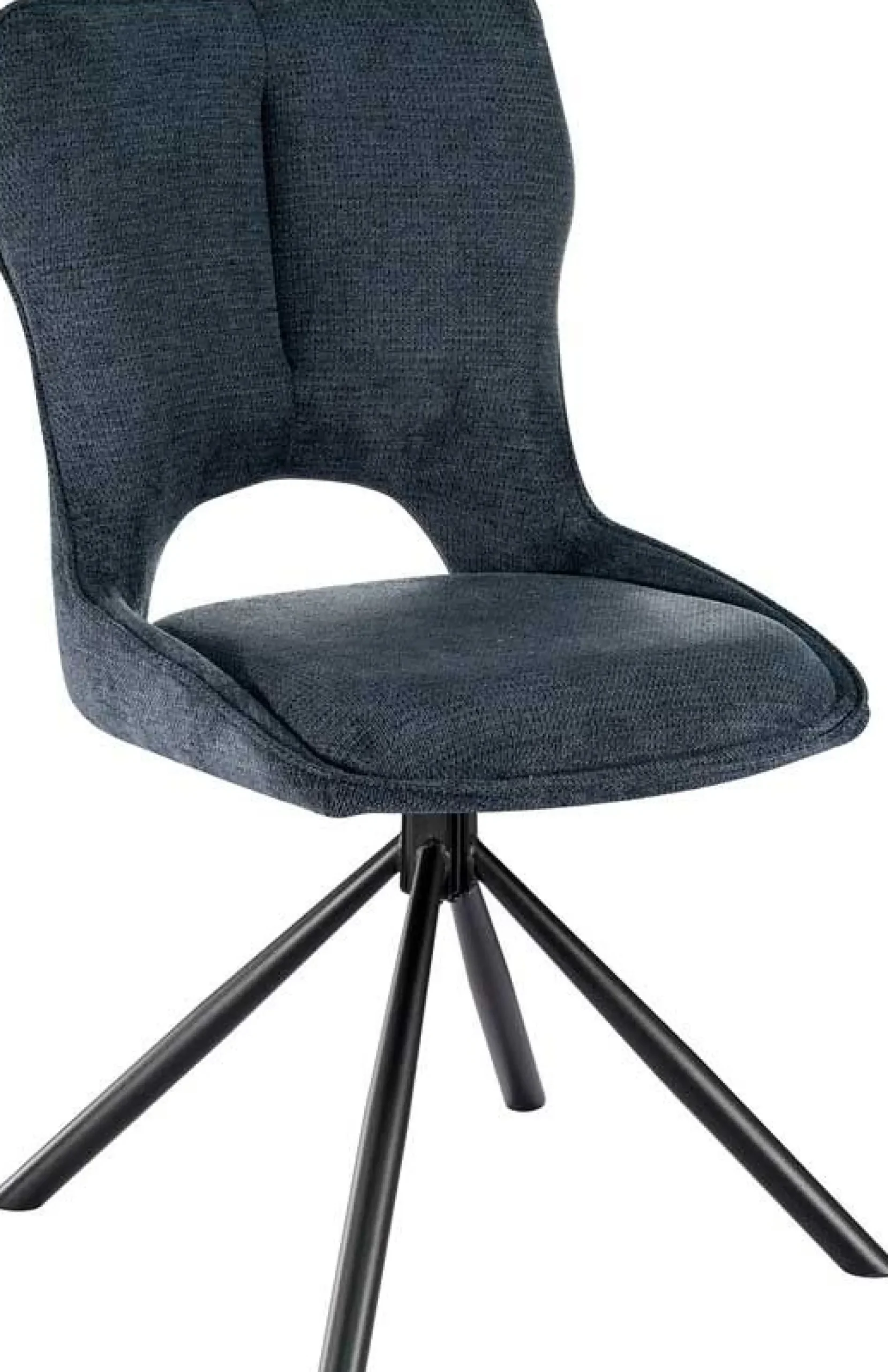 Esszimmerstuhl Morris - 48x59.5x90cm - drehbar - blauer Stoff