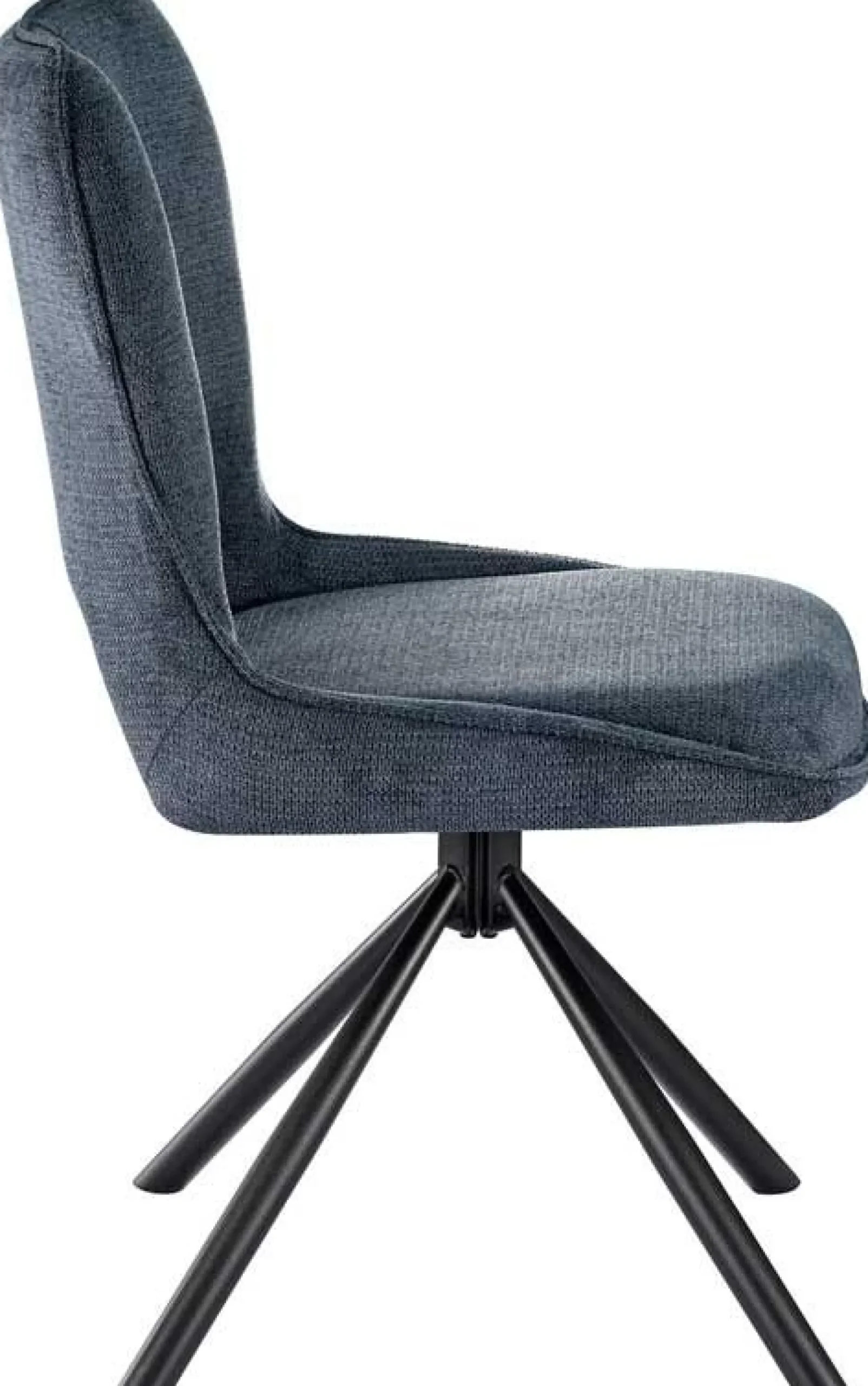 Esszimmerstuhl Morris - 48x59.5x90cm - drehbar - blauer Stoff