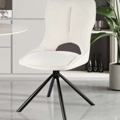Esszimmerstuhl Morris - 48x59.5x90cm - drehbar - beige Stoff