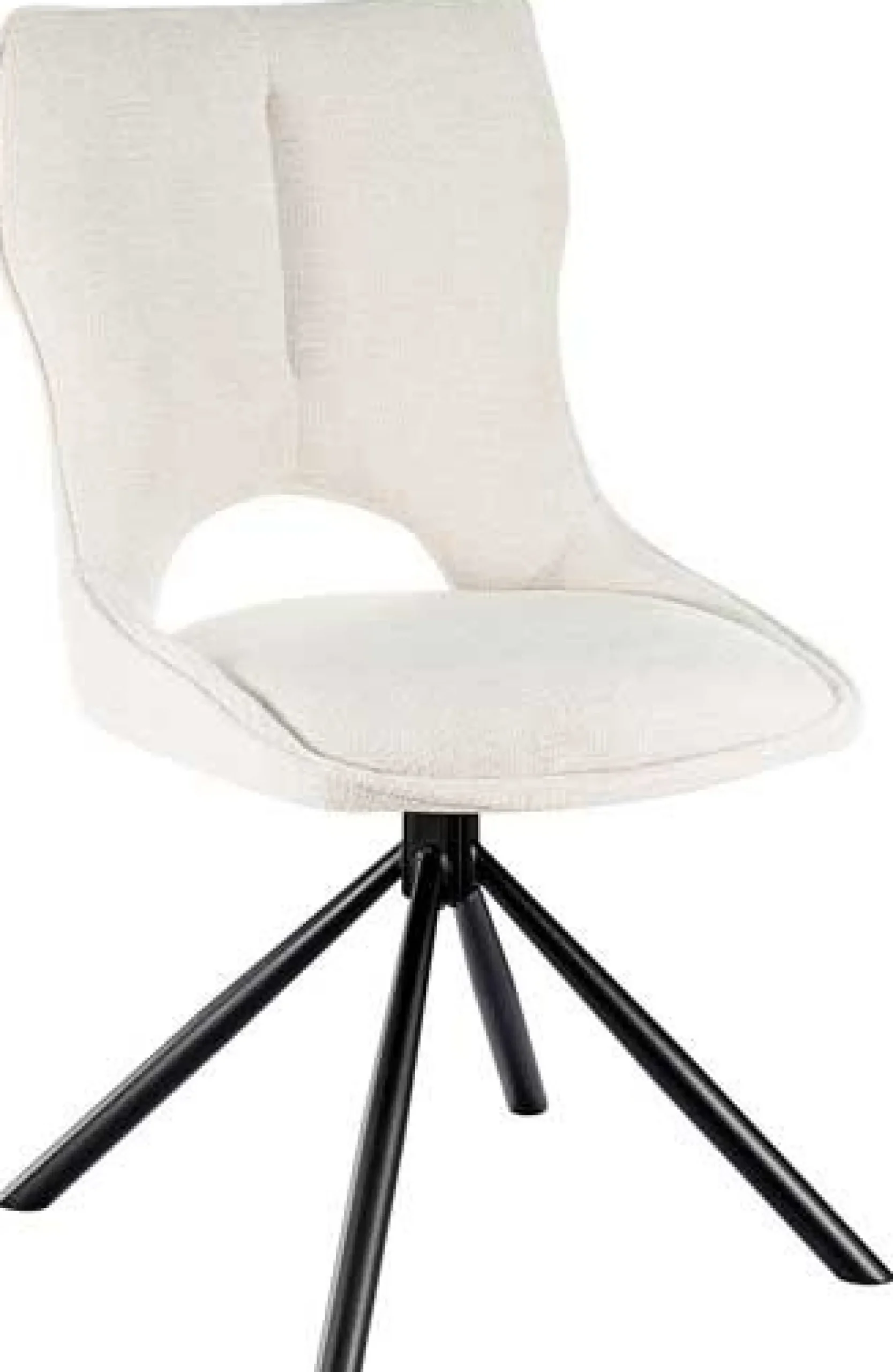 Esszimmerstuhl Morris - 48x59.5x90cm - drehbar - beige Stoff