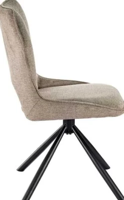 Esszimmerstuhl Morris - 48x59.5x90cm - drehbar - hellbrauner Stoff