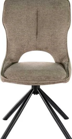 Esszimmerstuhl Morris - 48x59.5x90cm - drehbar - hellbrauner Stoff