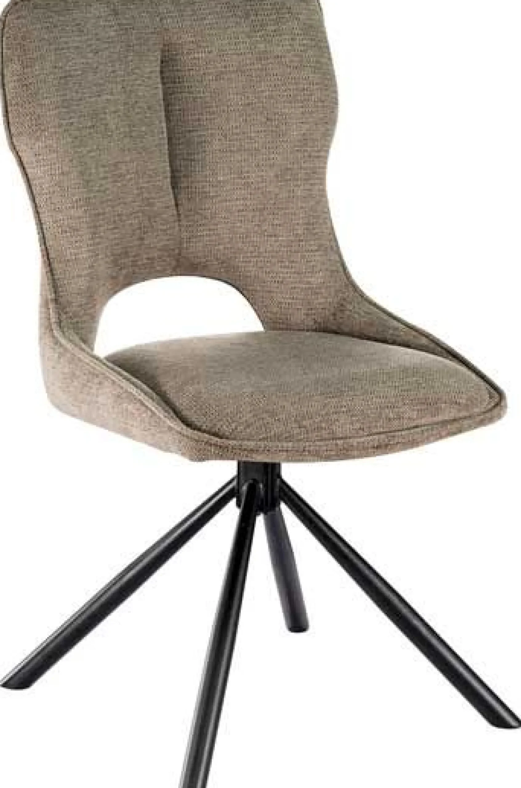 Esszimmerstuhl Morris - 48x59.5x90cm - drehbar - hellbrauner Stoff