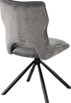Esszimmerstuhl Morris - 48x59.5x90cm - drehbar - dunkelgrauer Stoff