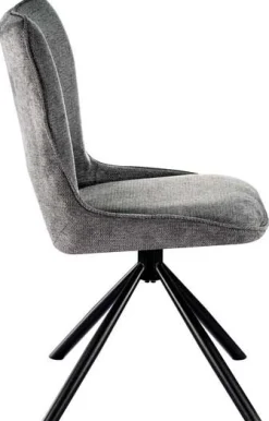 Esszimmerstuhl Morris - 48x59.5x90cm - drehbar - dunkelgrauer Stoff