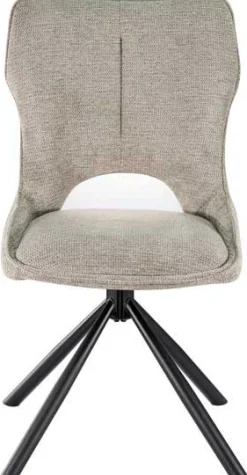 Esszimmerstuhl Morris - 48x59.5x90cm - drehbar - hellgrauer Stoff