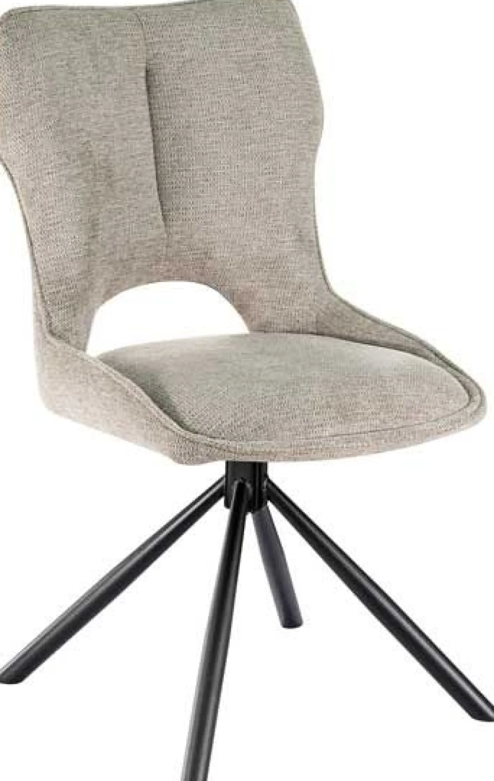 Esszimmerstuhl Morris - 48x59.5x90cm - drehbar - hellgrauer Stoff
