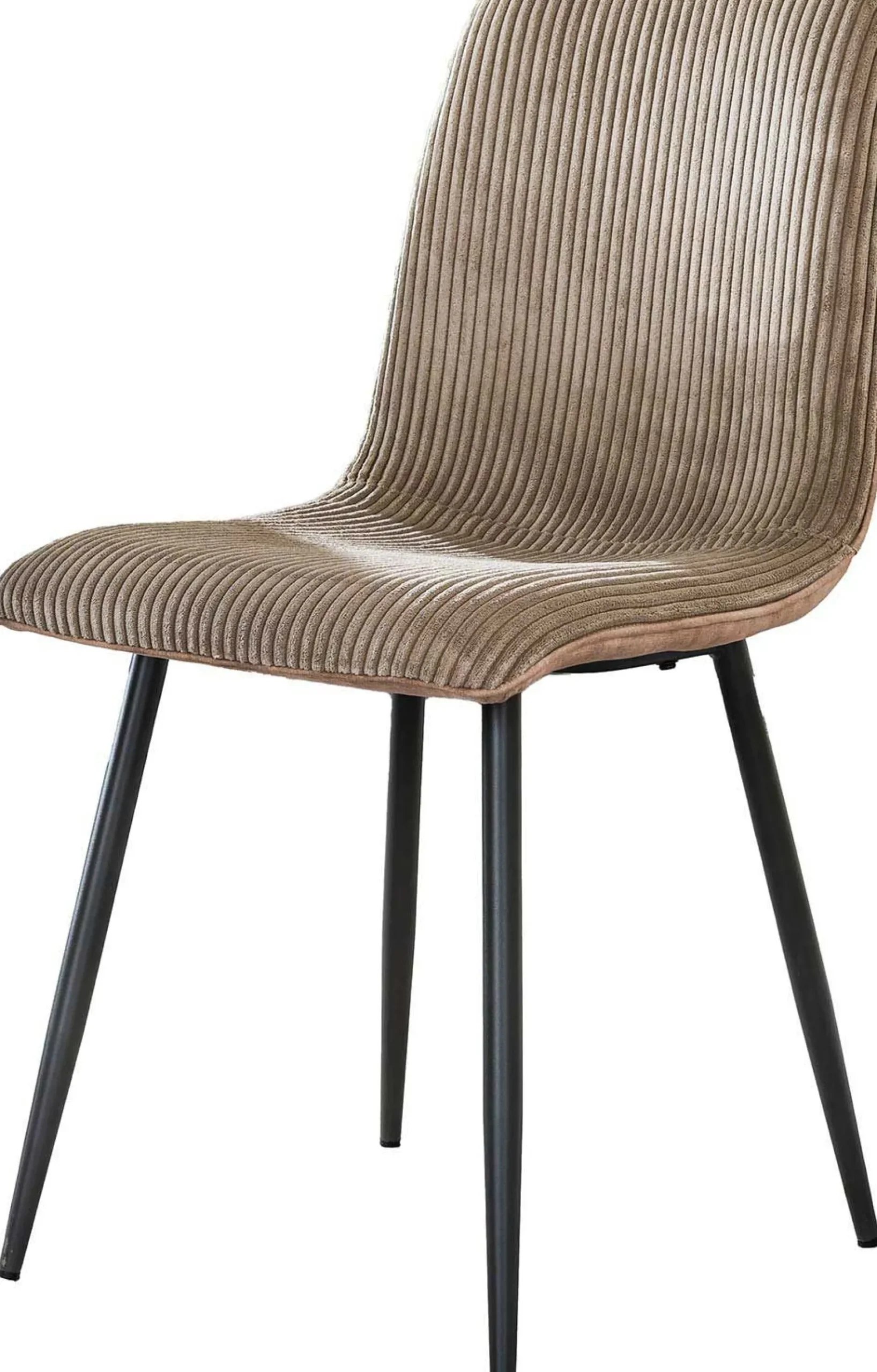 Esszimmerstuhl Rock - 45x57x87cm - beige gerippter Samt
