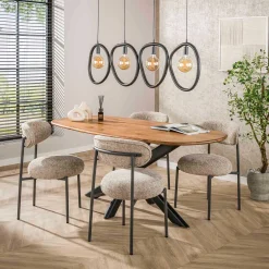 Esszimmerstuhl Rondo - 52x57x81cm - beige Stoff
