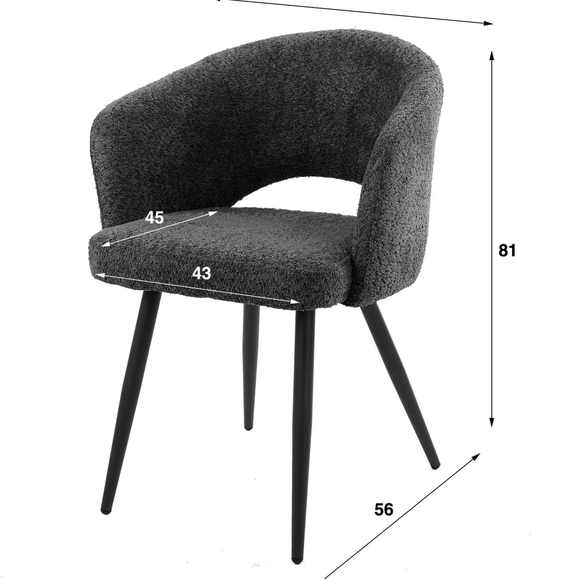 Esszimmerstuhl Saloon - 58x56x81cm - beige Stoff