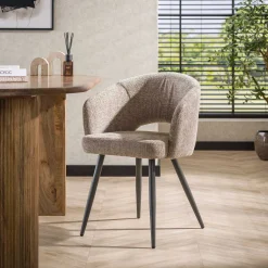 Esszimmerstuhl Saloon - 58x56x81cm - beige Stoff