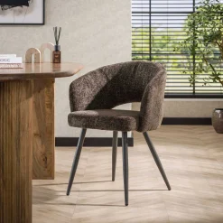 Esszimmerstuhl Saloon - 58x56x81cm - brauner Stoff