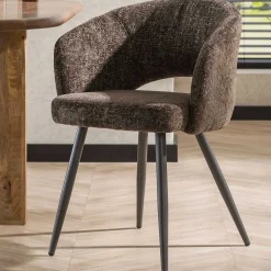 Esszimmerstuhl Saloon - 58x56x81cm - brauner Stoff