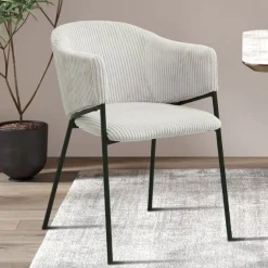 Esszimmerstuhl Seagall | 54 x 62 x 78 cm | Corduroy Hellgrau Design
