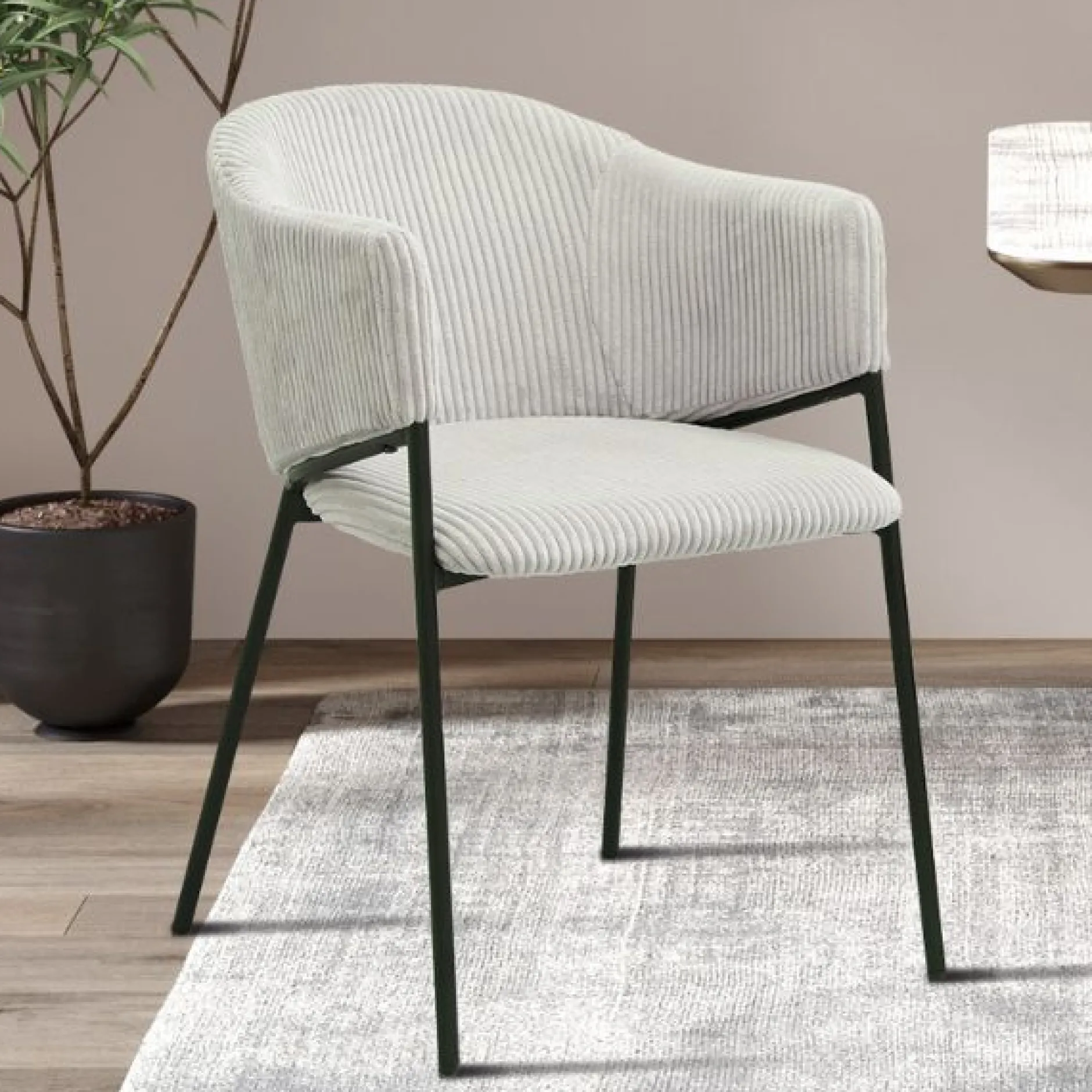 Esszimmerstuhl Seagall | 54 x 62 x 78 cm | Corduroy Hellgrau Design