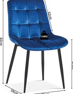 Esszimmerstuhl Tanja blauer Samt